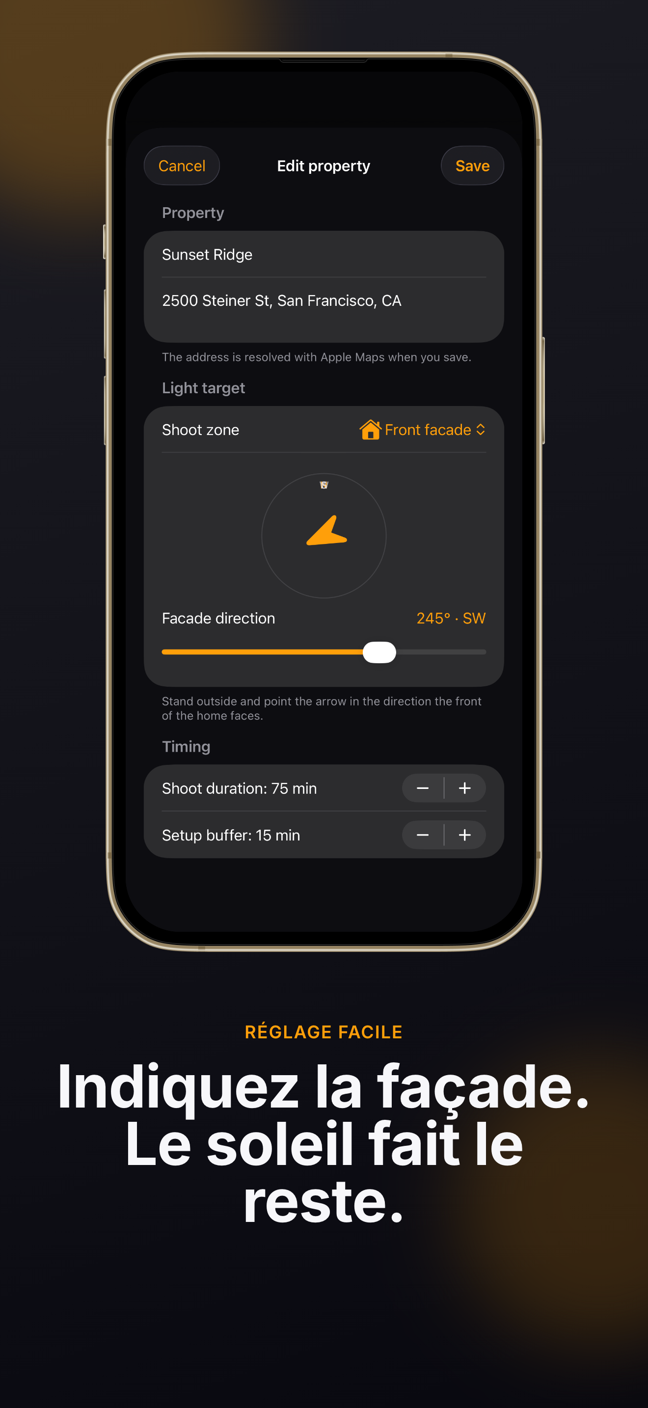 PropLight Planificateur photo immobilier sur votre iPhone — 02-device-top.png