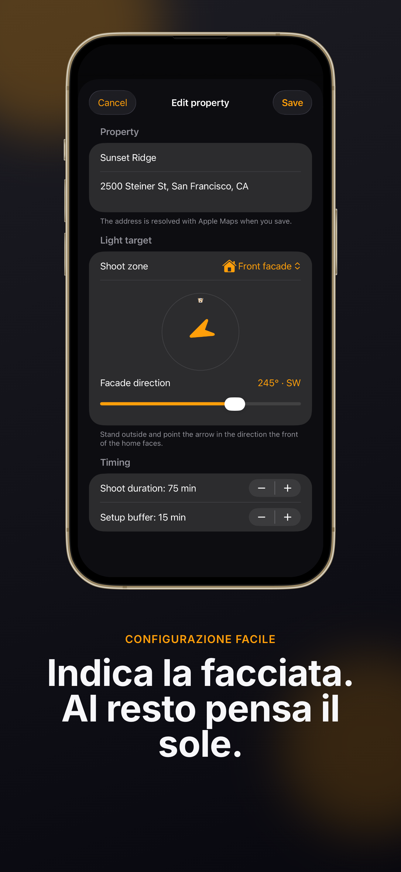 PropLight Pianificatore foto immobiliari sul tuo iPhone — 02-device-top.png
